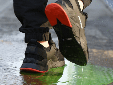 Zapatos de trabajo al aire libre con puntera de acero antideslizante y a  prueba de pinchazos, suela de goma transpirable, zapatillas industriales de  c
