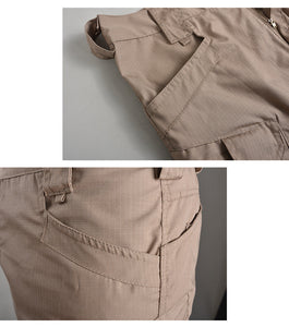 Frank - Pantalones cortos de trabajo elásticos e impermeables para hombre